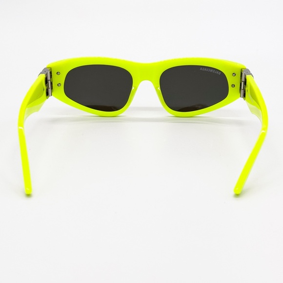 NEW BALENCIAGA BB0095S 007 GEOMETRIC YELLOW GREY WOMEN SUNGLASSES BALENCIAGA - Picture 9 of 13